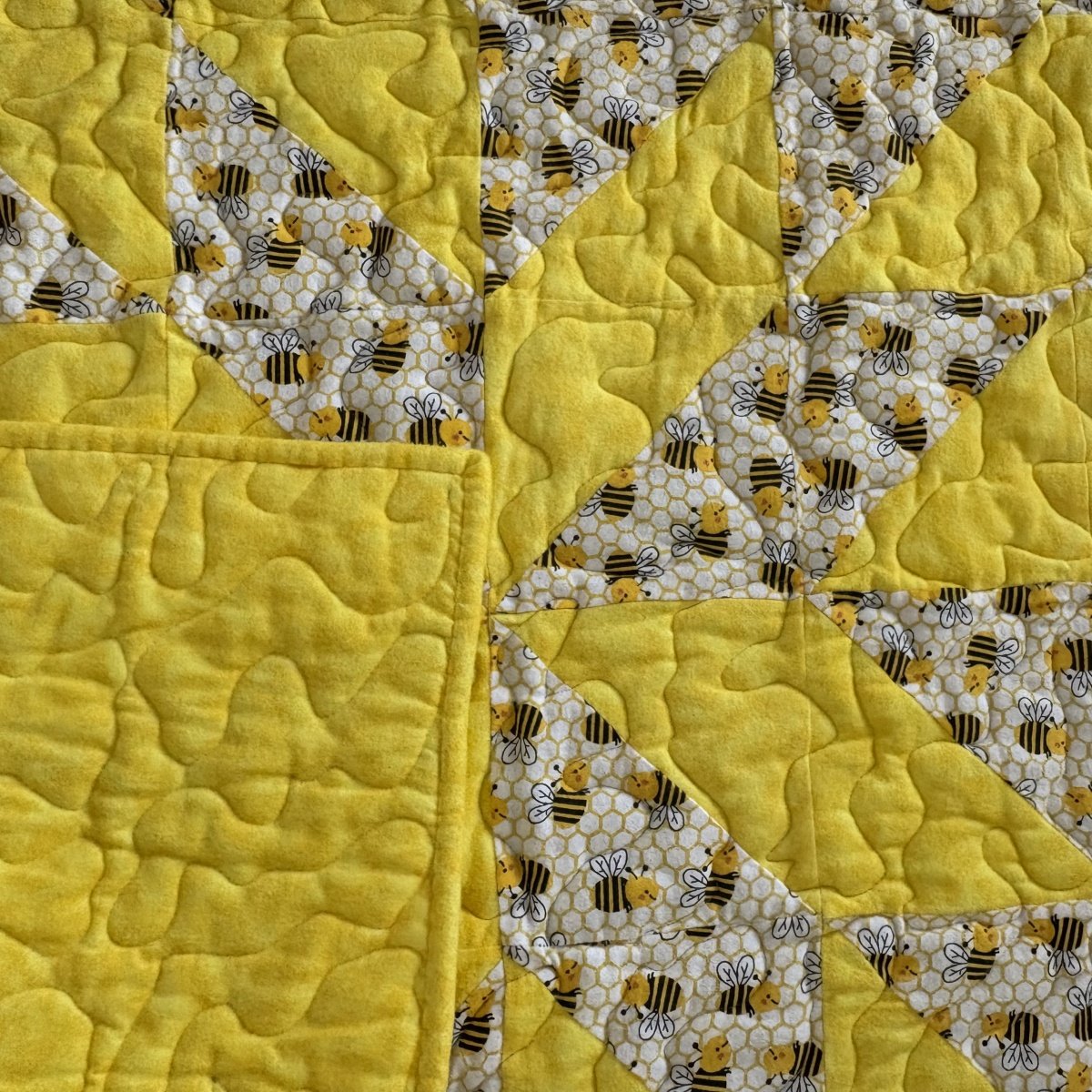 Bee Kind baby Quilt with backing