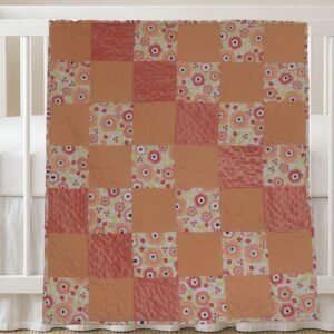 Peach Flowers New Product Image on white crib